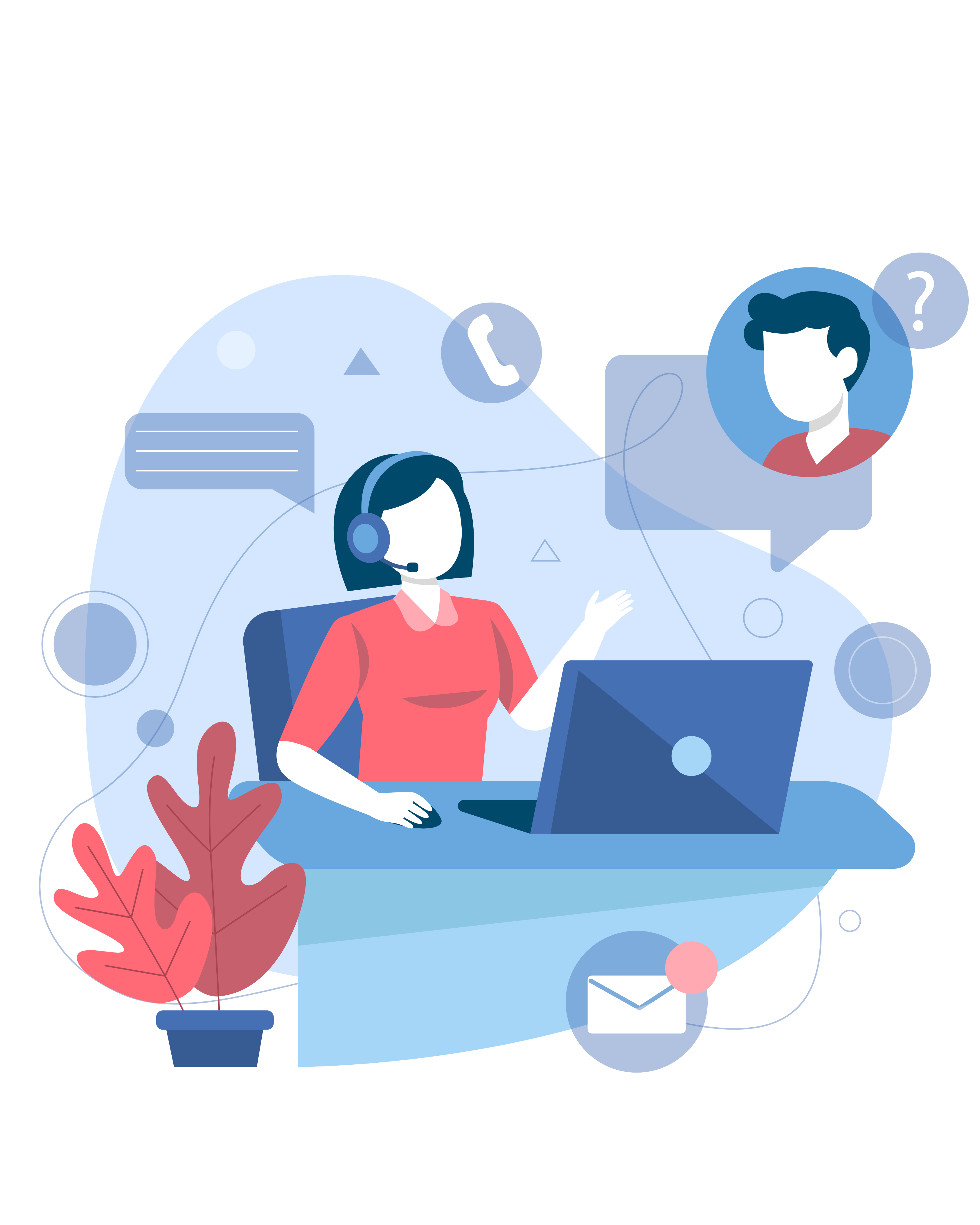 Illustration showing freelancers and employers working together